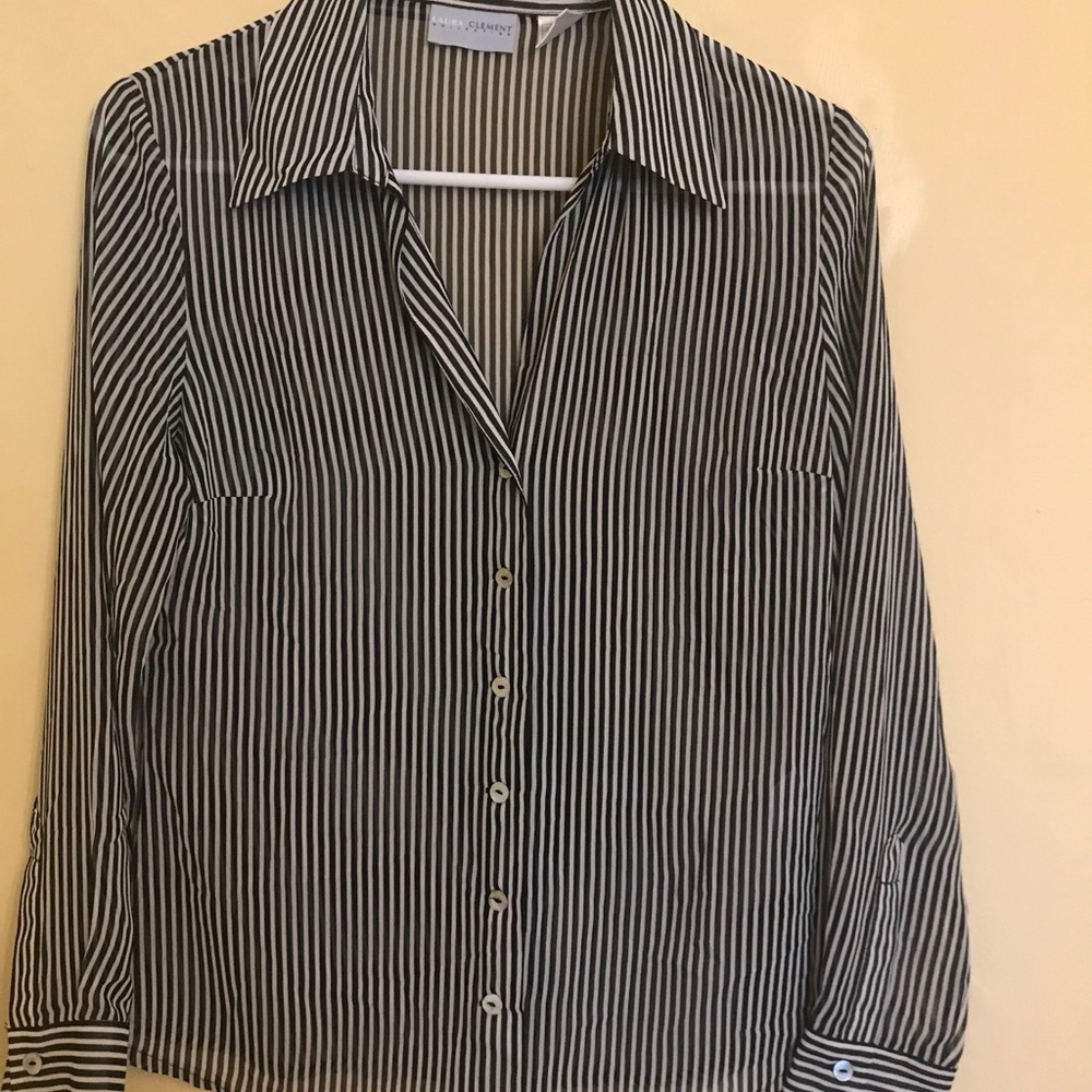Laura Clement long sleeve striped shirt size 4